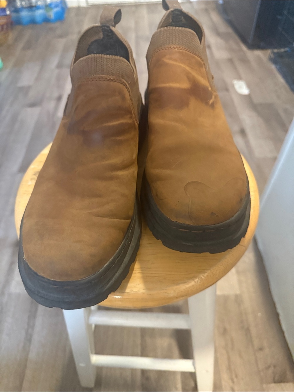Men's Slip-On Work Shoes in Brown
